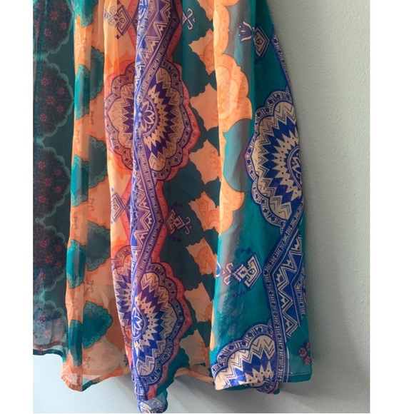 Anthropologie Paisley Bright Color Silk Skirt S - Picture 2 of 4